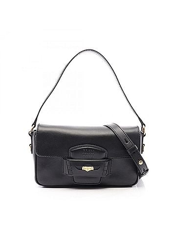 Miu Miu Miu Miu Miu CRM FINE CALF Penny 2-Way Handbag, Leather, Women's, Black (5BD270) (view 1)