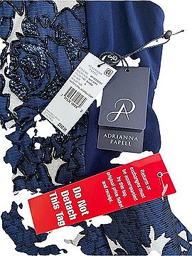 Adrianna Papell Halter Floral Jacq Ball Gown Cocktail Dress (view 2)