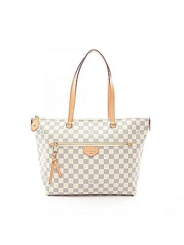 Louis Vuitton Louis Vuitton Iena MM Tote Bag/Handbag, Coated Canvas and Leather, Damier Azur Pattern, Women's, White (N44040) (view 1)