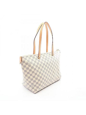 Louis Vuitton Louis Vuitton Iena MM Tote Bag/Handbag, Coated Canvas and Leather, Damier Azur Pattern, Women's, White (N44040) (view 2)