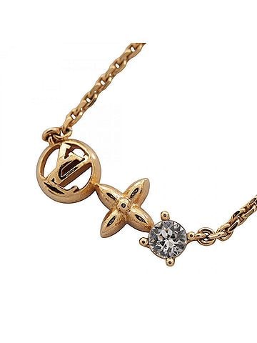 Louis Vuitton Louis Vuitton Petit Necklace Jewelry GP (Gold Plated) Rhinestone Women's Gold Tone Clear M00368 (view 1)