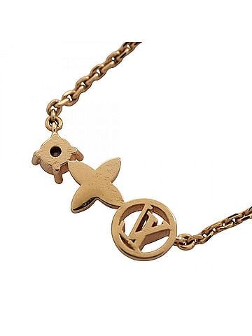 Louis Vuitton Louis Vuitton Petit Necklace Jewelry GP (Gold Plated) Rhinestone Women's Gold Tone Clear M00368 (view 2)