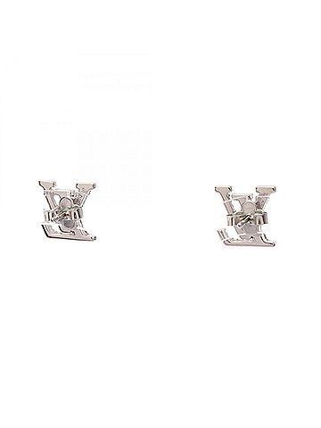 Louis Vuitton Louis Vuitton LOUIS VUITTON Boucles d'Oreilles LV Iconic Strass Earrings Jewelry Metal Rhinestone Women's Silver/Clear M00608 (view 2)