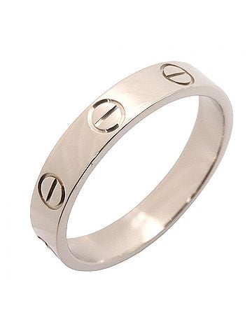 Cartier Cartier Mini Love Ring, 18K White Gold (18KWG), Women's, Silver Tone (view 1)