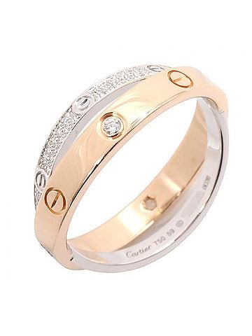 Cartier Cartier B-Love Diamond Ring - Ring/Finger Jewelry 18KPG (Pink Gold) / 18KWG (White Women's Gold Tone Silver Clear (view 1)