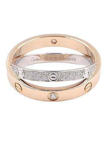 Cartier Cartier B-Love Diamond Ring - Ring/Finger Jewelry 18KPG (Pink Gold) / 18KWG (White Women's Gold Tone Silver Clear (view 2)