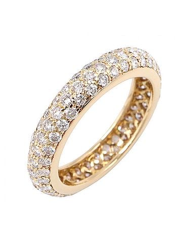Cartier Cartier Pave Diamond Ring, 18K Yellow Gold, Diamond, Women's, Gold Tone, Clear Tone (view 1)