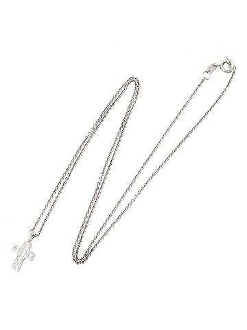 Cartier Cartier Cross Diamond Necklace, Platinum (Pt950), Women's Silver/Clear Tone (view 2)