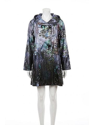 Angel Verdant Hooded Rain Jacket in Blue Multi (view 1)