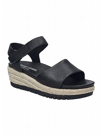 Josef Seibel Women's Miranda 02 Espadrille Wedge Sandal in Black (view 2)