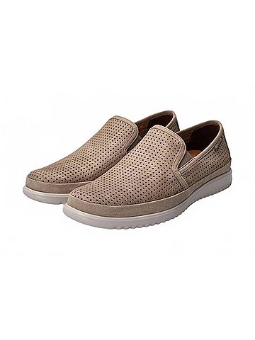 Mephisto Women's Tiago Perforated Leather Loafers in Sand (view 2)