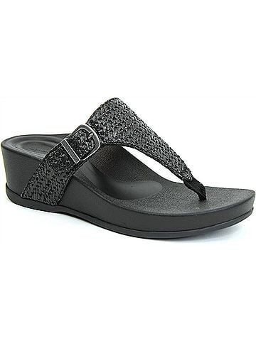 Aetrex Women's Kate Wedge in Black (view 1)
