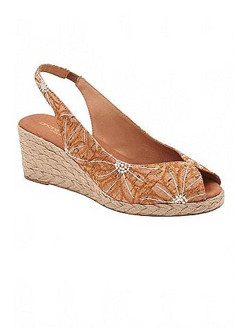 Andre Assous Women's Audrey Cork Slingback Wedge Sandal in Natural Multi (view 2)