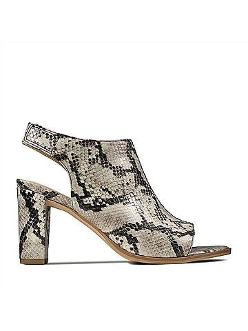 Clarks Women's Kaylin85 Sling Heels in Grey Snake (view 1)