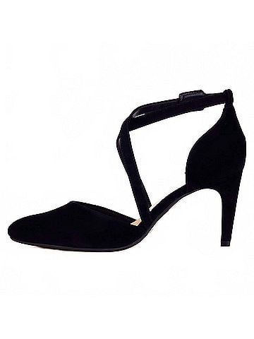Clarks Women's Laina 85 Cross Heels in Black Suede (view 2)