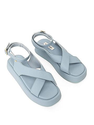 Matt & Nat Women's Noya Vegan Leather Sandals in Denim (view 2)