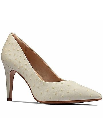 Clarks Women's Genoa85 Court Heeled Sandals in White (view 1)