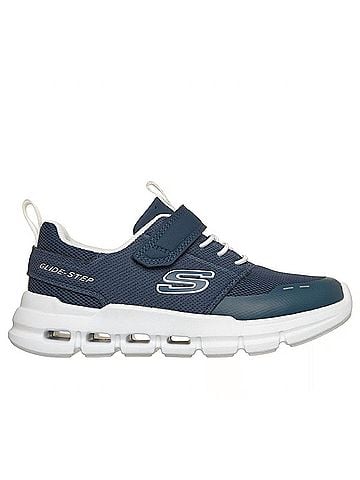 Skechers Boys' Glide-Step Flow Shoes in Navy / White (view 1)