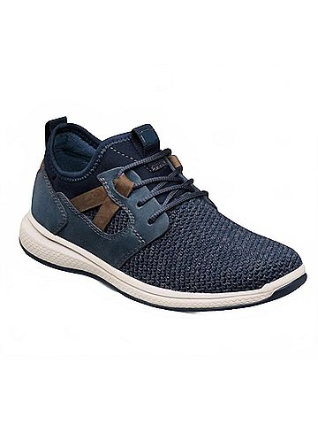 Florsheim Boy's Great Lakes Jr. Knit Plain Toe Sneaker 7 Mo in Navy (view 2)