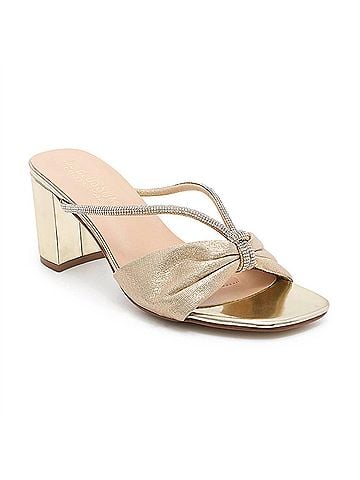 De Blossom Collection Verona Metallic Slip-On Heel in Gold (view 2)