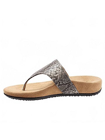 Trotters Women's Petaluma Flip Flops Sandals in Black And White (view 2)