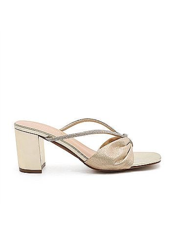 De Blossom Collection Verona Metallic Slip-On Heel in Gold (view 1)
