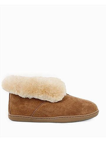 Minnetonka Women's Sheepskin Ankle Boot in Golden Tan (view 1)