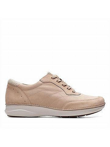 Clarks Women's Appley Tie Casual Shoe in Sand Nubuck (view 1)