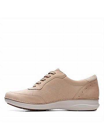 Clarks Women's Appley Tie Casual Shoe in Sand Nubuck (view 2)