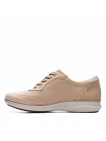 Clarks Women's Appley Tie Casual Shoe in Sand Nubuck (view 2)