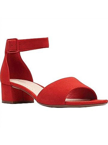 Clarks Women's Elisa Dedra Sandals in Red Suede (view 1)