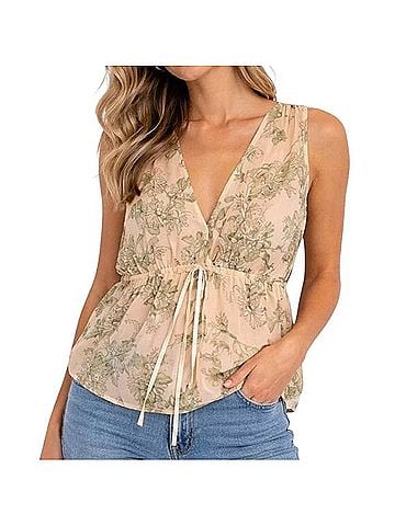 Anthropologie Mon Renn Floral Wildflower Sleeveless T-Shirt (view 1)