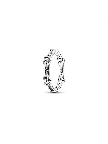 Pandora Radiant Sparkling Heart Ring Size 7.5 in Silver (view 1)