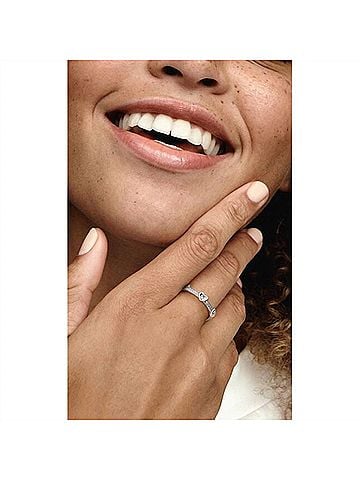 Pandora Radiant Sparkling Heart Ring Size 7.5 in Silver (view 2)