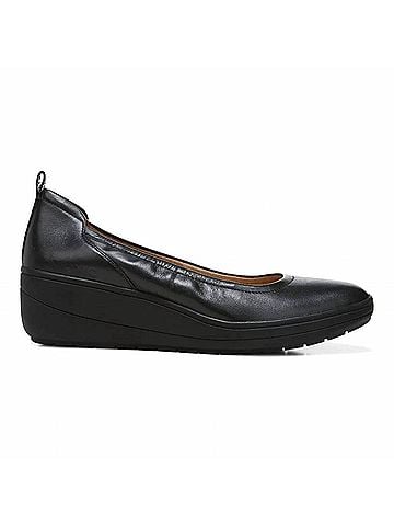 Vionic Women's Jacey Wedge Shoes in Black Leather (view 1)