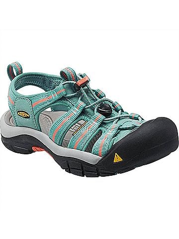 Keen Women's Newport H2 Sandal in Mineral Blue/Fusion Coral (view 1)
