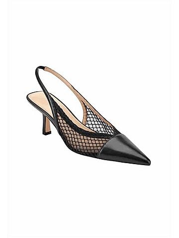 Marc Fisher Women's Gipsi Mesh Slingback Kitten Heel Pump in Black (view 2)