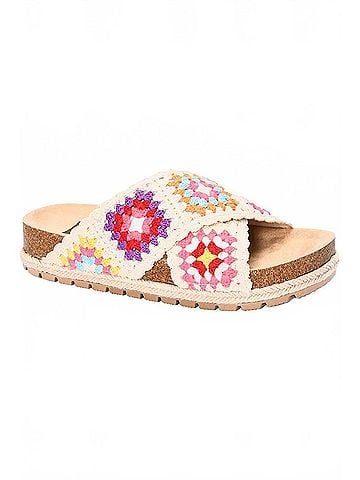 Dirty Laundry Women's Tacoma Crochet Sandal in Sand Multi (view 1)