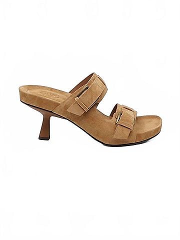 Ash Women's Jakarta Suede Heeled Sandal in Moka Mou (view 1)