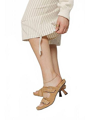 Ash Women's Jakarta Suede Heeled Sandal in Moka Mou (view 2)