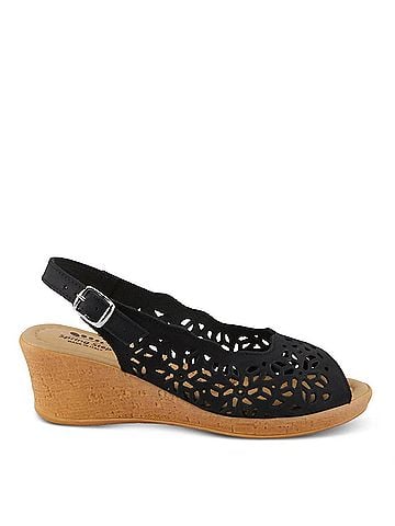 Spring Step Women's Footsie Wedges in Black (view 1)