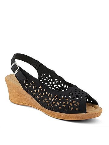 Spring Step Women's Footsie Wedges in Black (view 2)