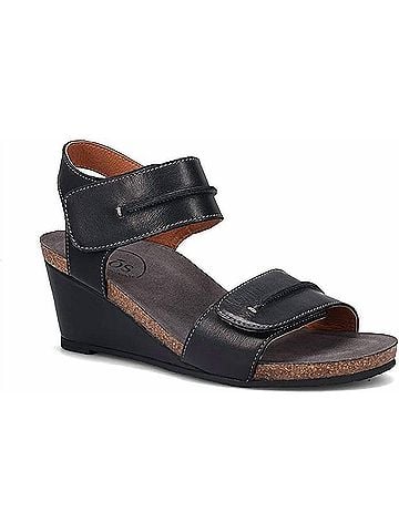 Taos Women's Reason Wedge Sandal in Black (view 1)