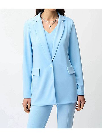 Joseph Ribkoff Long Sleeves Classic Straight Blazer in Sky Blue (view 2)