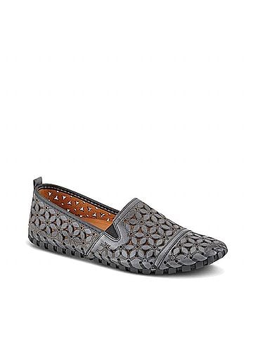 Spring Step Women's Flowerflow Flat Shoe in Charcoal (view 1)
