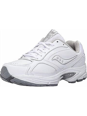 Saucony Women's Grid Omni Walker Shoe in White/Silver (view 2)