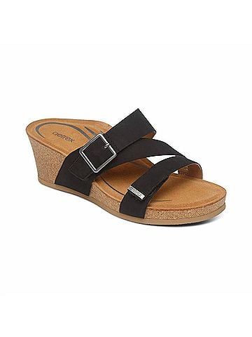 Aetrex Women's Kimmy Wedge in Black (view 1)