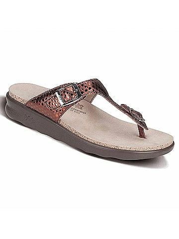 SAS Women's Sanibel-M T Strap Sandal in Bronze (view 1)