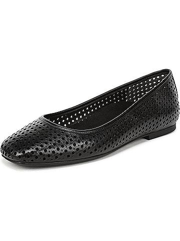 Vionic Women's Orinda Perf Flats in Black Leather (view 2)