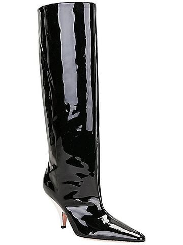 Bally Women's Kika Patent Leather Knee High Boots in Black (view 2)